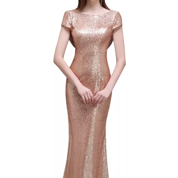 Dresses & Skirts - Rose Gold Sequins Bridesmaid/Prom Gowns
